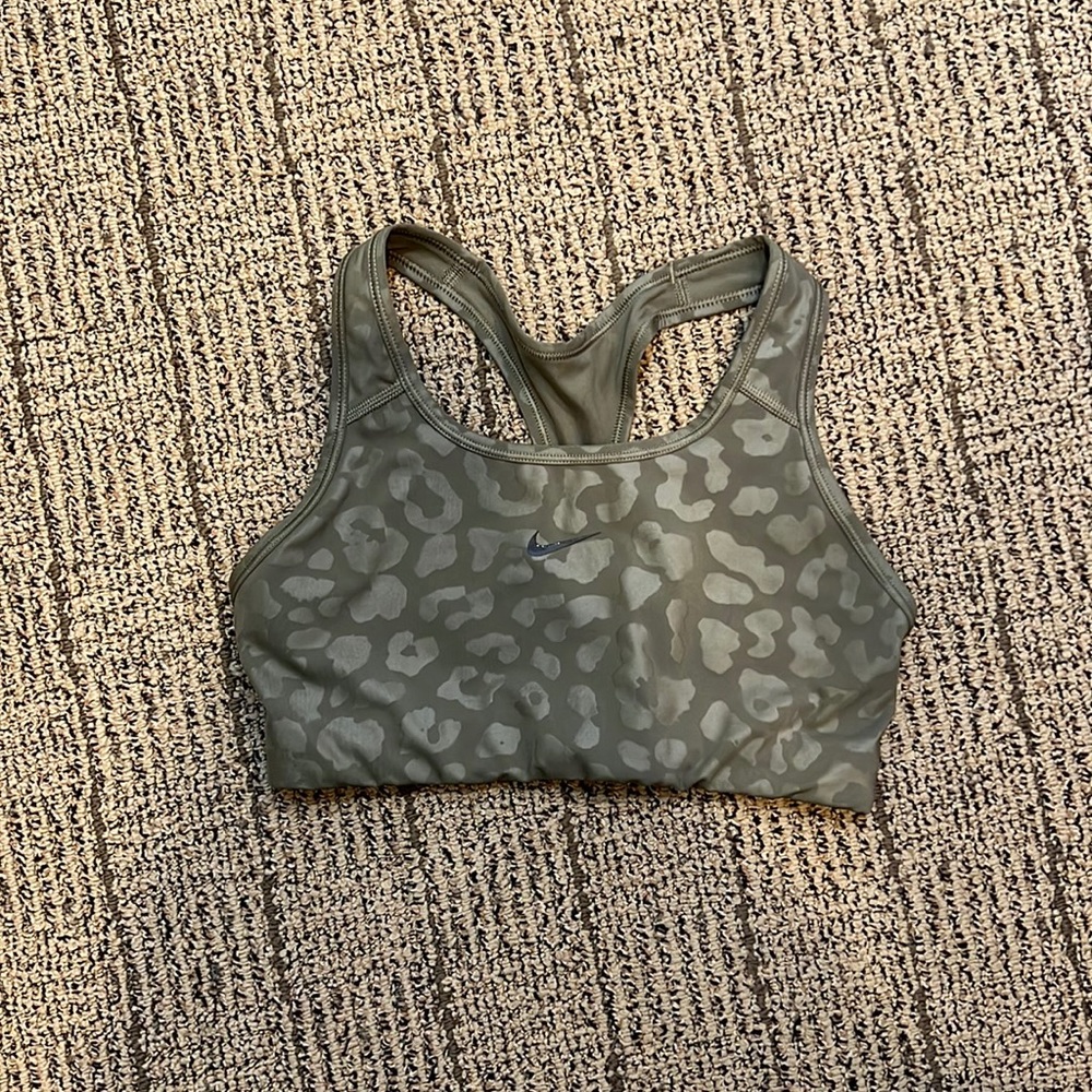 NIKE DRIFIT SPORTS BRA CHEETA GREEN